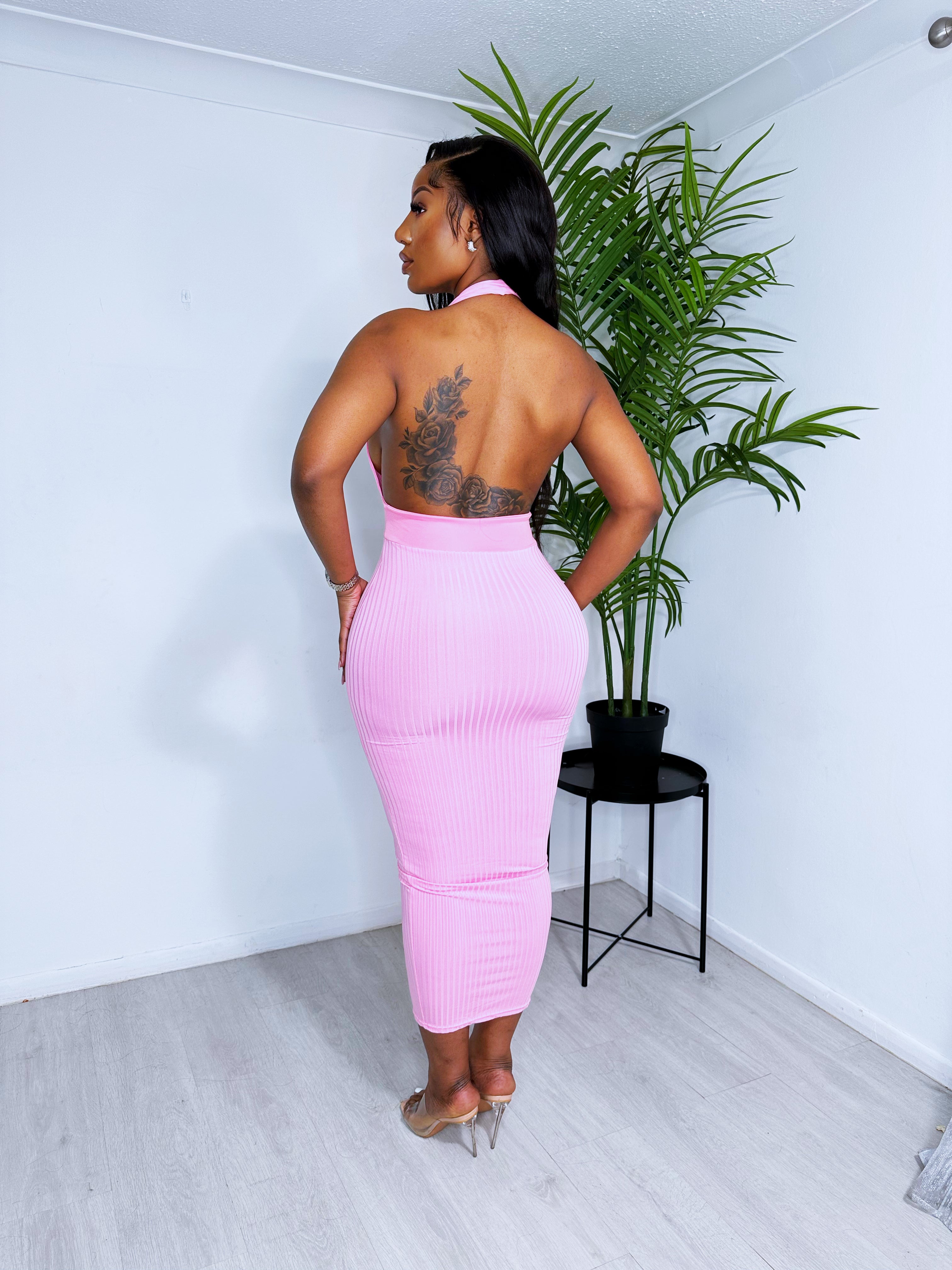 PINK ME BACKLESS DRESS