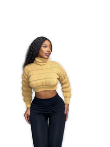 BUBBLE WOOL CROP TOP